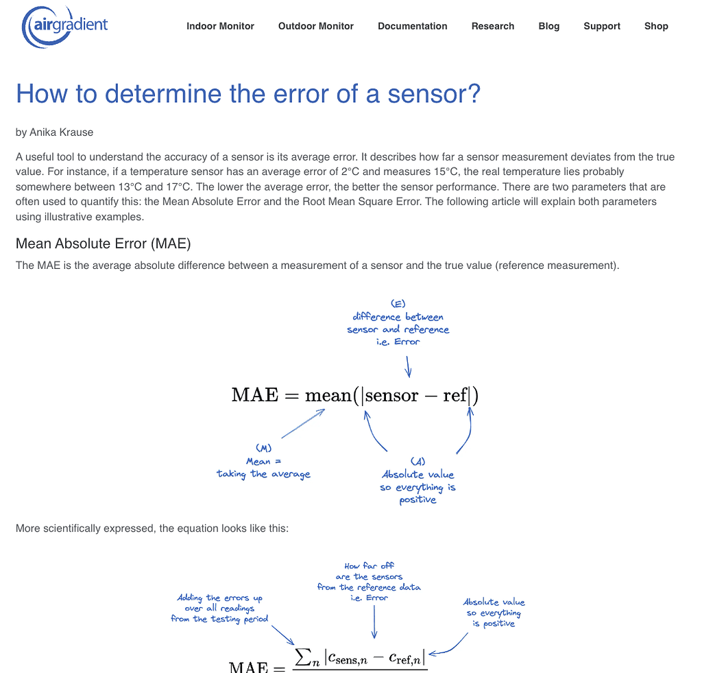How to determine the error of a sensor? - AirGradient Forum